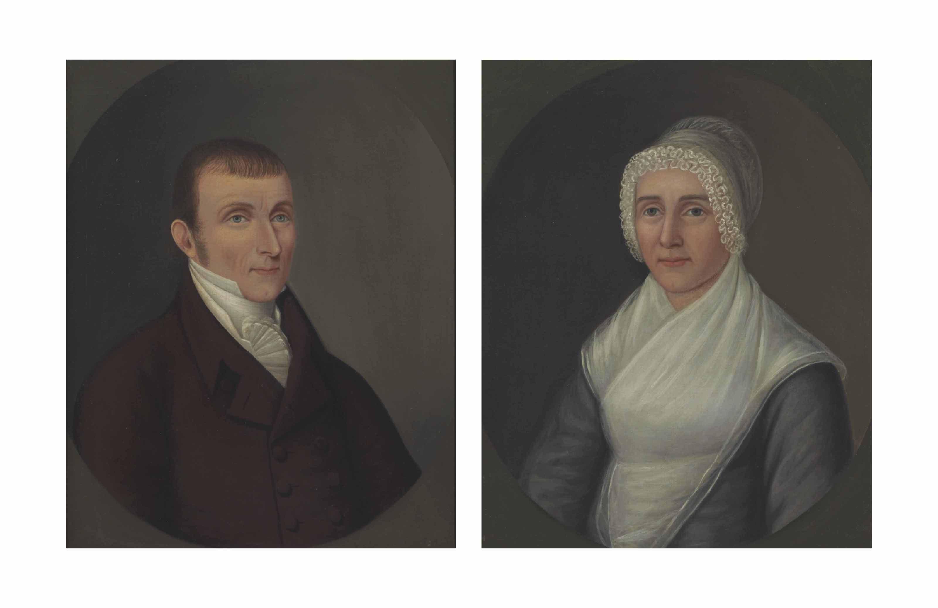 Joshua Johnson - A Baltimore Shipowner And His Wife; A Pair Of Portraits