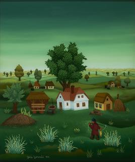 Josip Generalic - Ohne Titel (Landschaft mit Fischer).