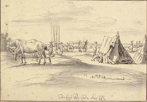 Josua de Grave - An encampment at Louvain