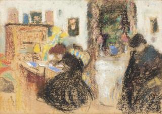 Jószef Rippl-Rónai - Elegant ladies reading in an interior