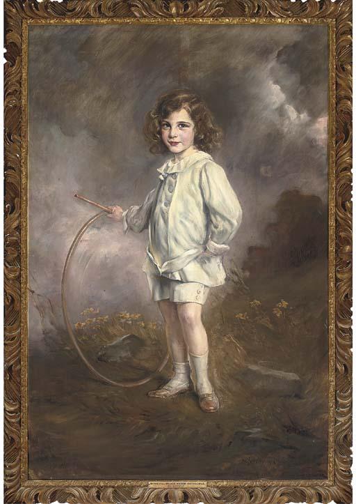 Joszi Arpad Koppay - Portrait of Nathan Meyer Victor Rothschild, full-length, holding a hoop