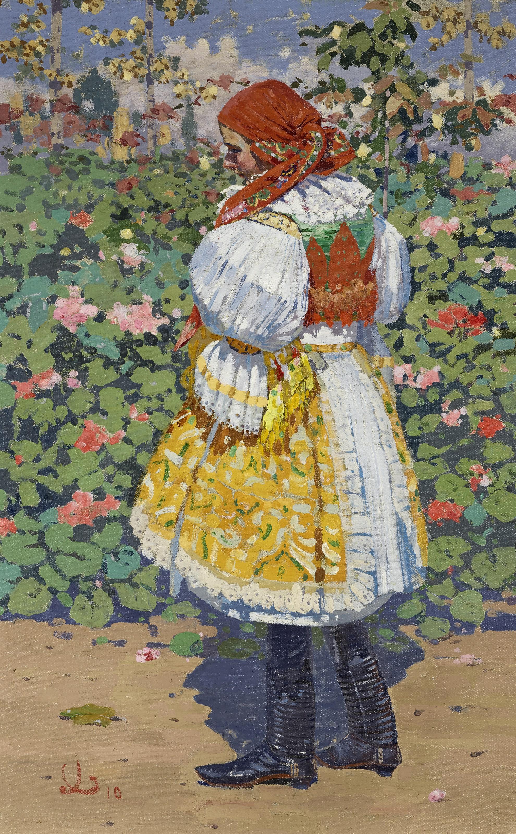 Joza Uprka - Dívka V Kroji V Zahrade (Girl In Traditional Dress In A Garden)