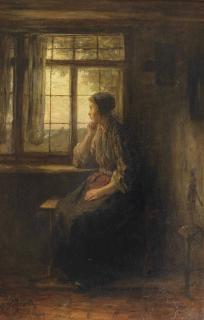 Jozef Israels - A young girl by a window
