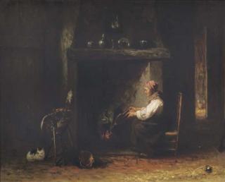 Jozef Israels - By the hearth
