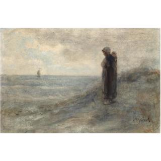 Jozef Israels - Dutch Awaiting The Fisherman\'S Return