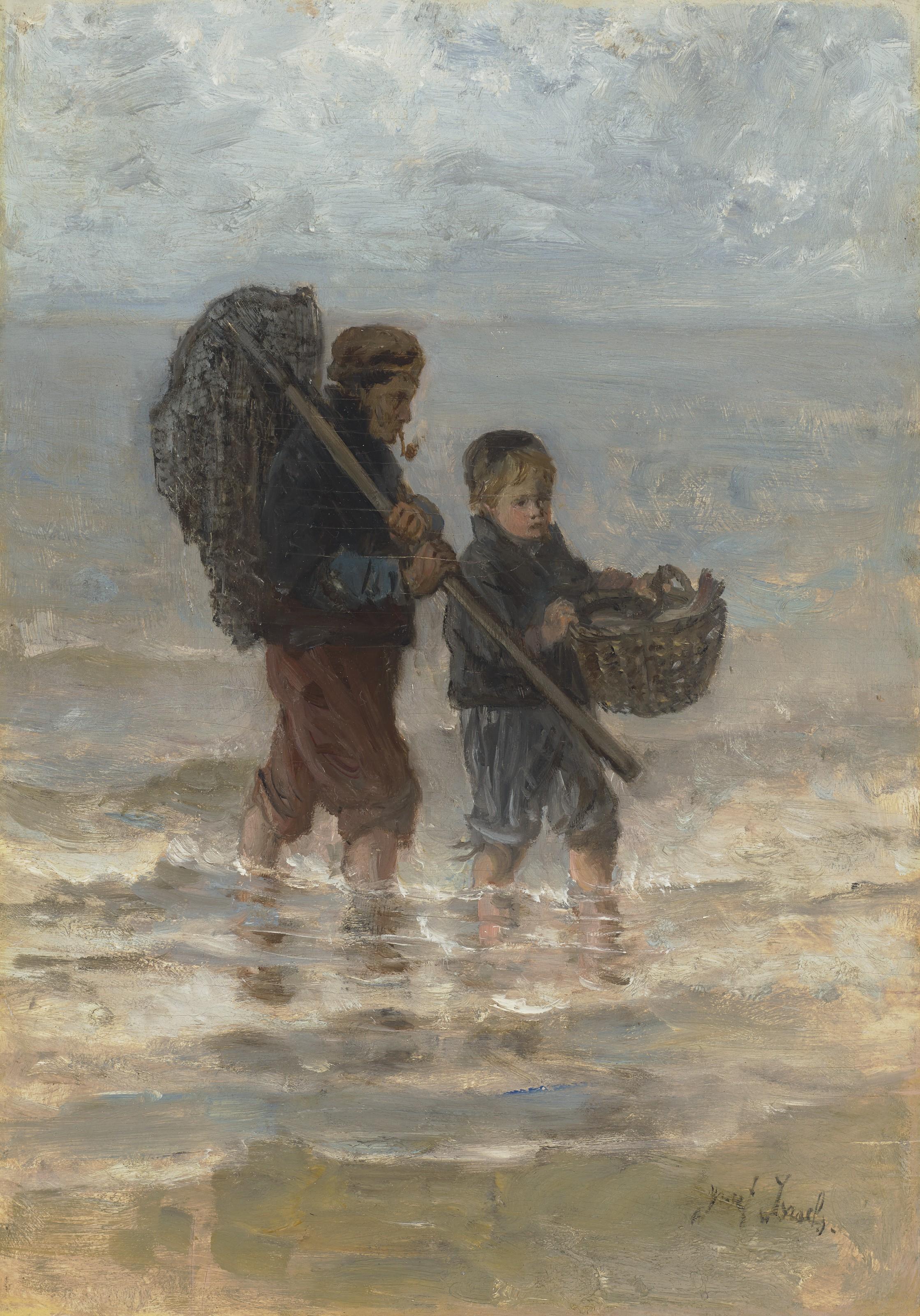 Jozef Israëls - Two Children Wading