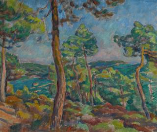 Józef Pankiewicz - Harbour With Pine Trees