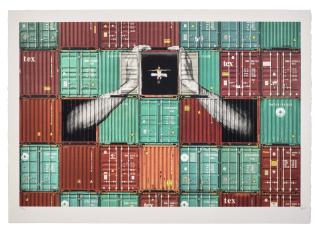 JR - Ballerinas in Containers, Holding Tight, Le Havre, France