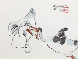 Ju Ming - Two Ducks(Painted In 2012)