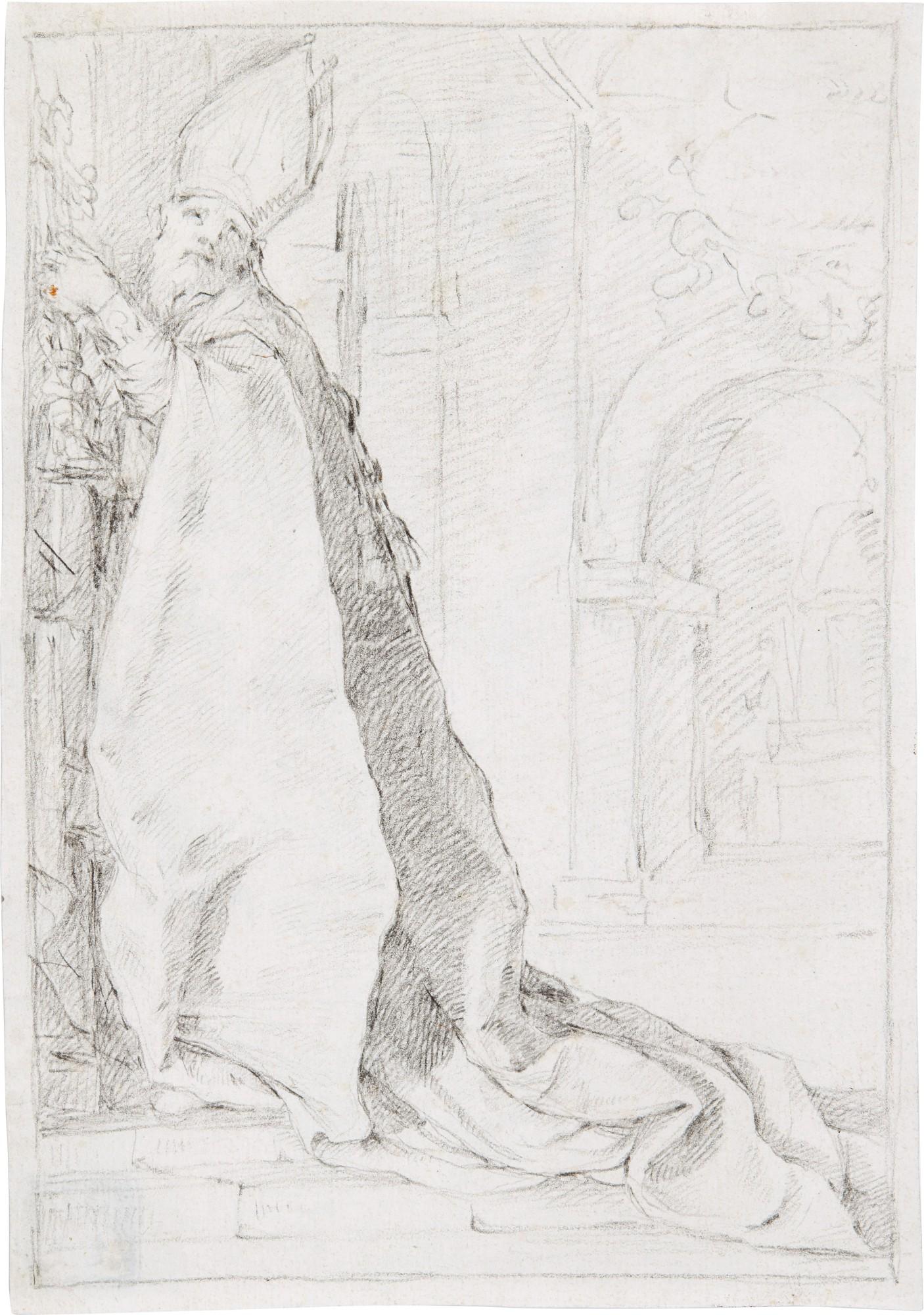 Juan Antonio de Frias y Escalante - A bishop at an altar, holding a cross