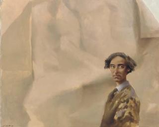 Juan Cardenas - Self-Portrait in front of Crumpled Paper