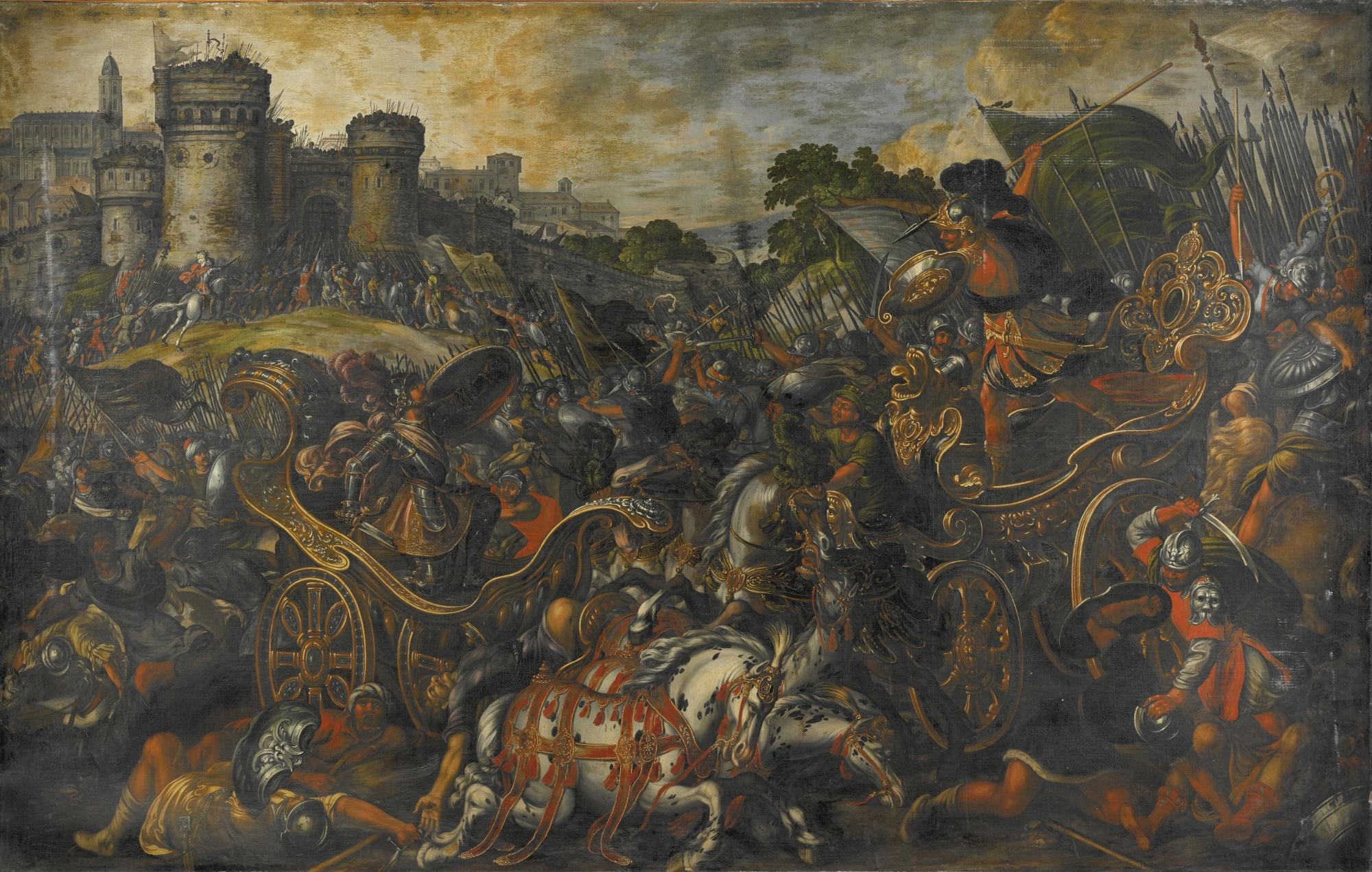Juan De La Corte - Achilles Confronting Hector Outside Troy