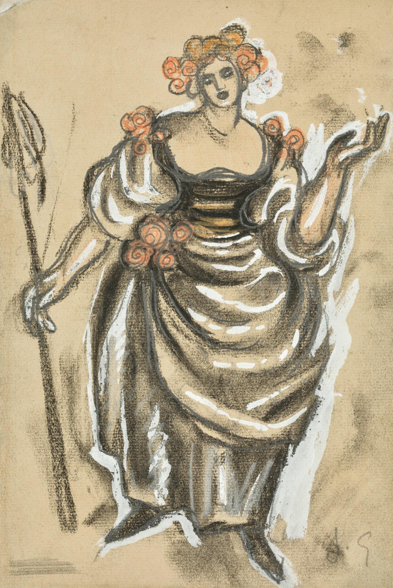 Juan Gris - Costume Design for a Peasant Girl in Les Tentations de la Bergère