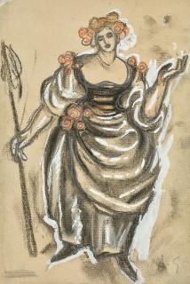 Juan Gris - Costume Design for a Peasant Girl in Les Tentations de la Bergère