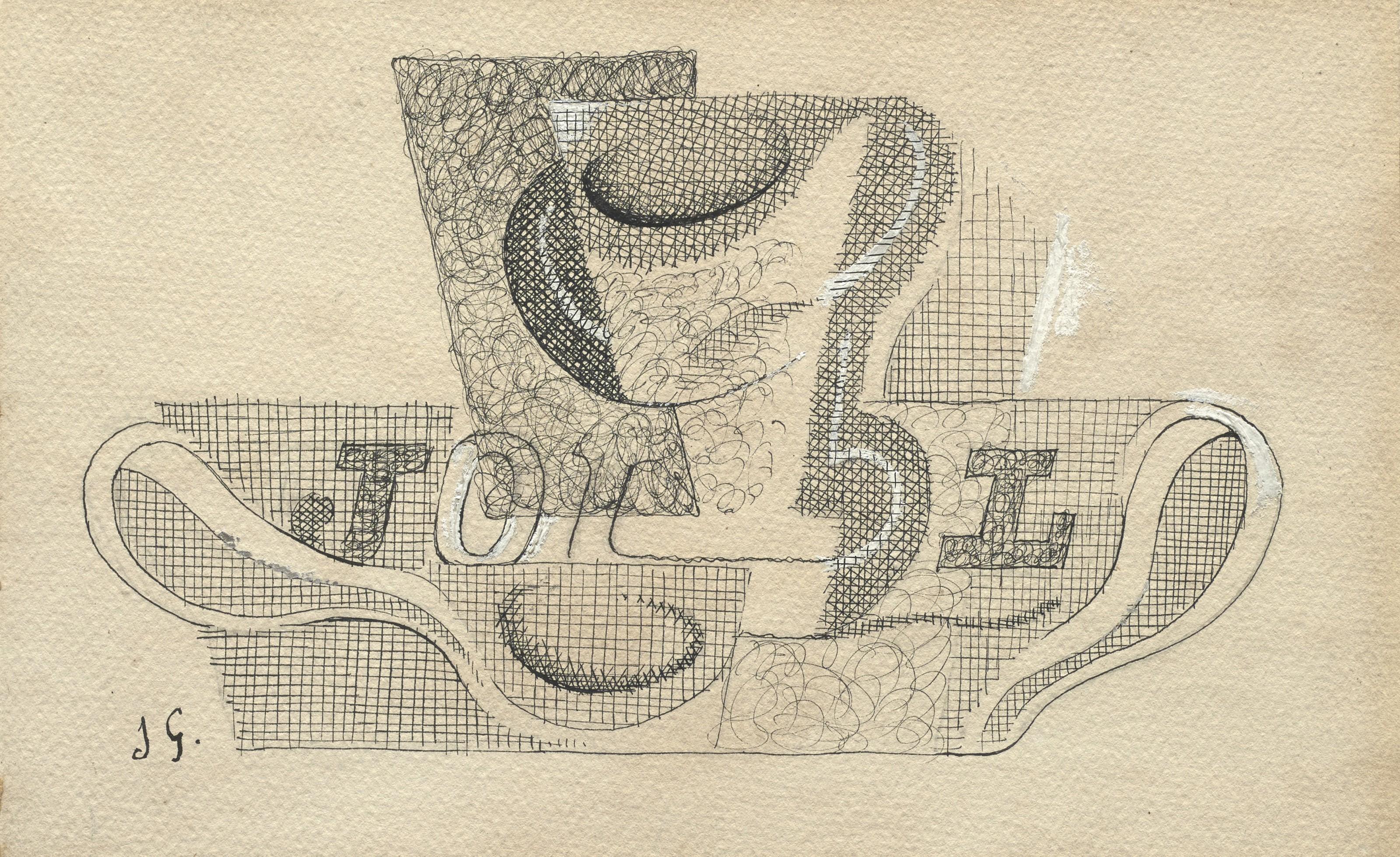 Juan Gris - Journal Et Tasse De Café, Vers 1923