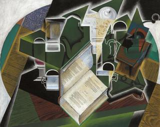 Juan Gris - Livre, pipe et verres