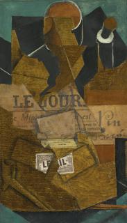 Juan Gris - Tabac, Journal Et Bouteille De Vin Rosé