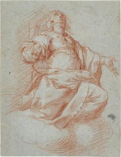 Juan Martín Cabezalero - Figure kneeling in Worship, possibly a Madonna in an Assumption