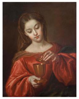 Juan Martín Cabezalero - Mary Magdalene Holding A Jar Of Ointment