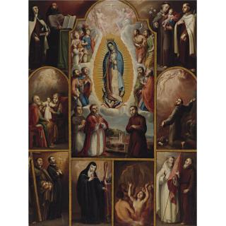 Juan Rodríguez Juárez - The Virgin Of Guadalupe Surrounded By Archangels, Saints And Donors