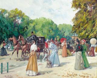Juan Soler - A bustling Parisian street