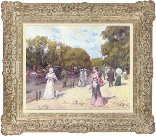 Juan Soler - Elegant figures prominading in the afternoon
