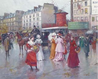Juan Soler - Figures before the Moulin Rouge