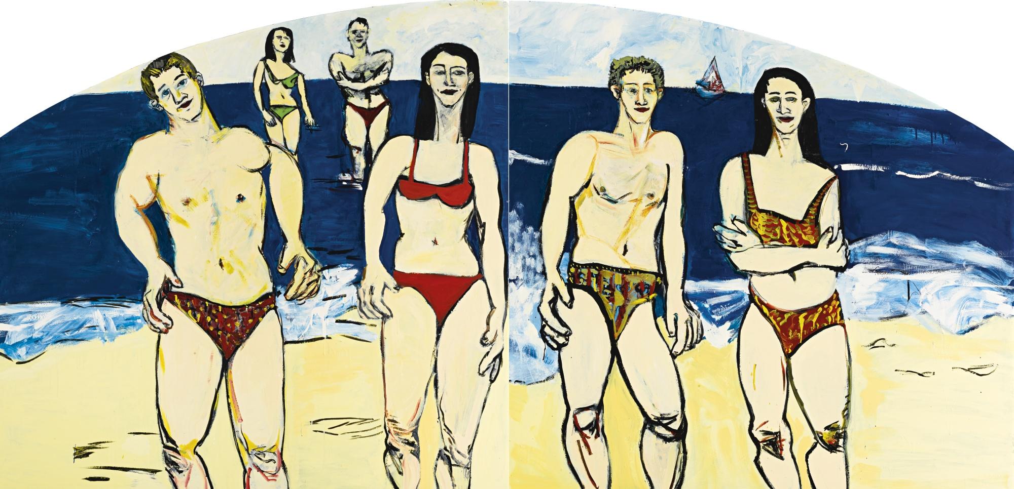 Judy Glantzman - Plexiglas Arc:  A Diptych