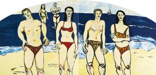 Judy Glantzman - Plexiglas Arc:  A Diptych