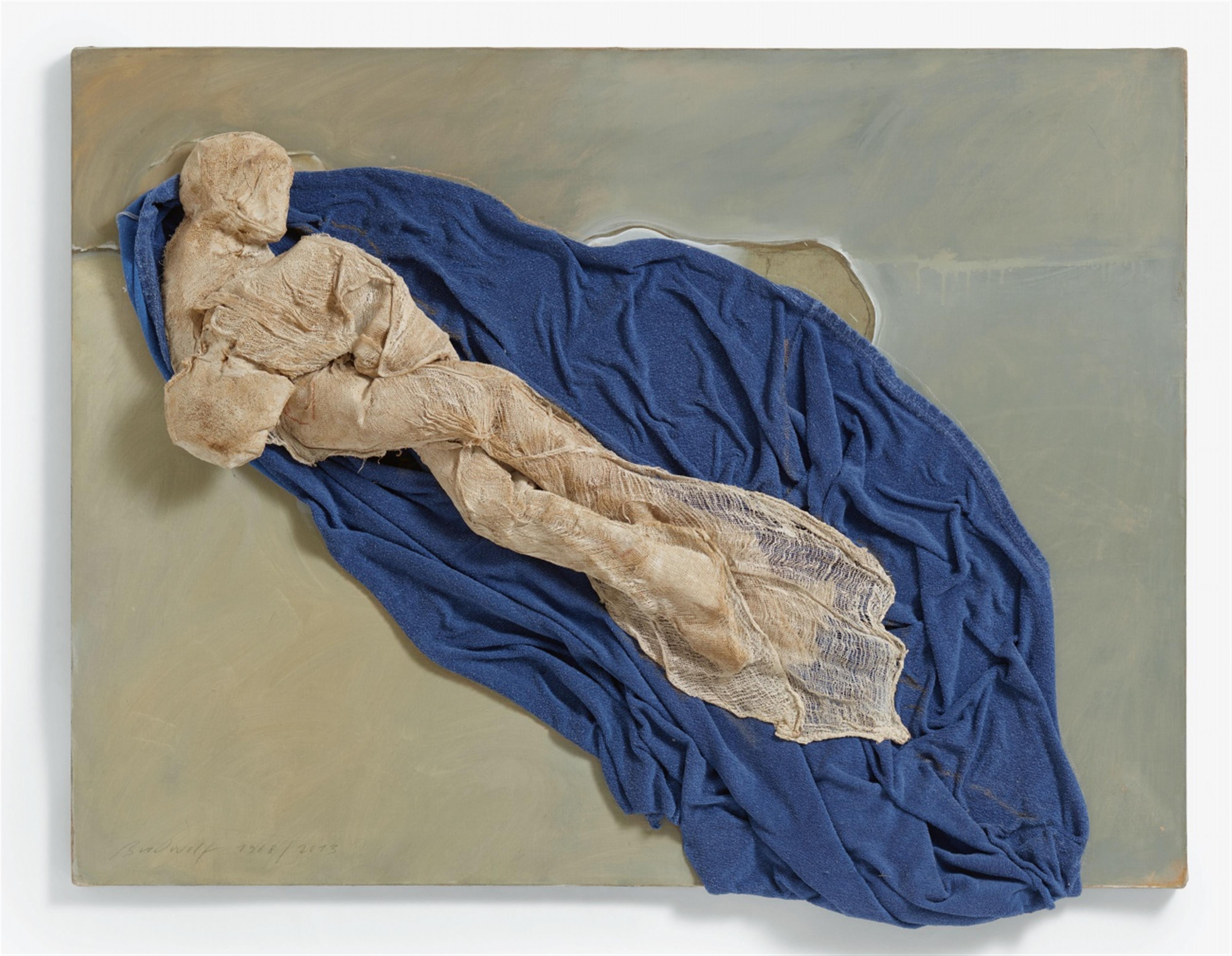 Jürgen Brodwolf - Zeitschichten - Paar auf blauem Tuch