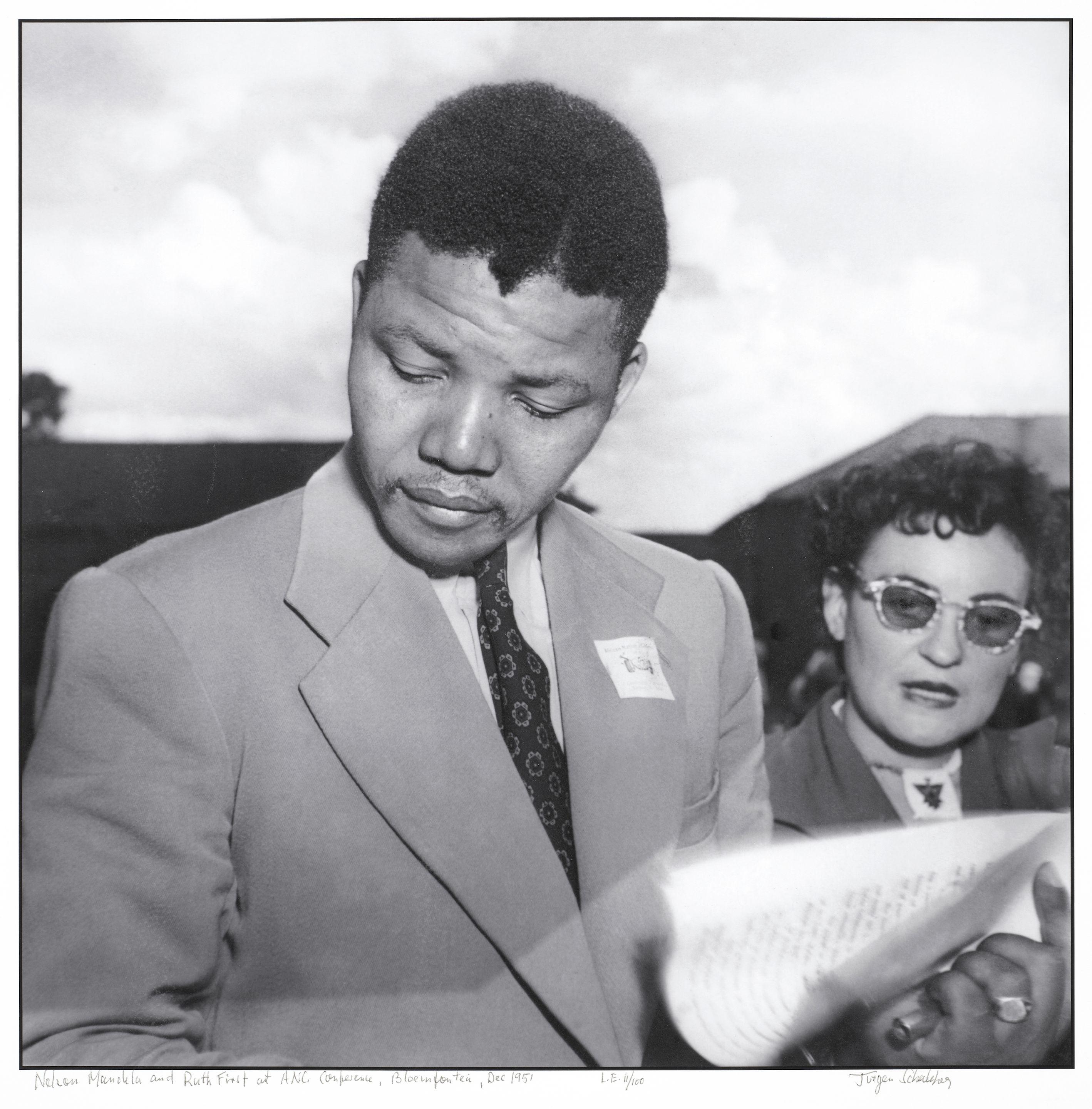 Jürgen Schadeberg - Nelson Mandela And Ruth First At A.N.C. Conference Bloemfontein