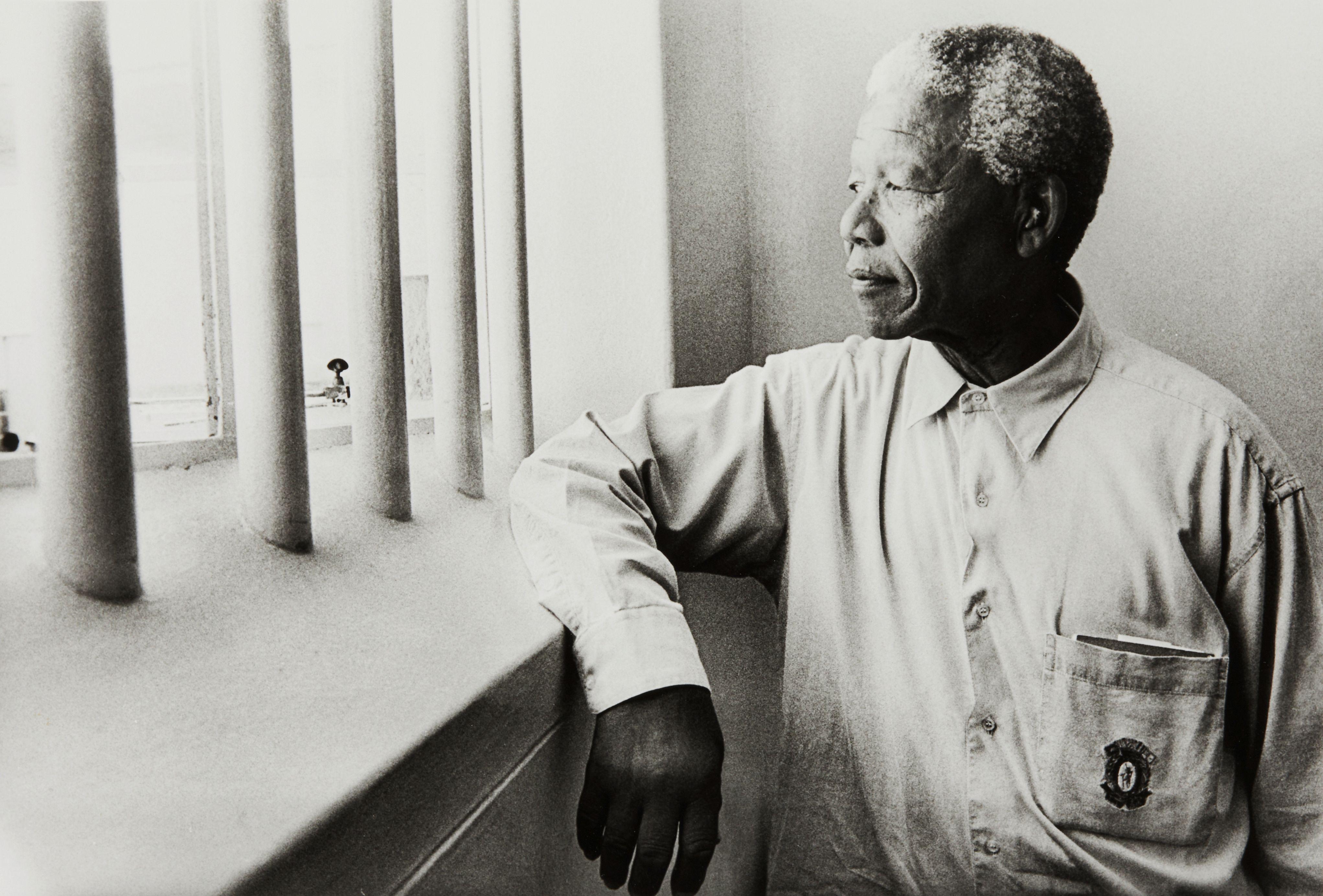 Jürgen Schadeberg - Nelson Mandela in his Cell on Robben Island (revisit)