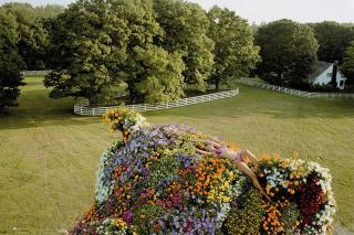 Juergen Teller - Stephanie Seymour Reclining on Jeff Koons \'Puppy\' 2002