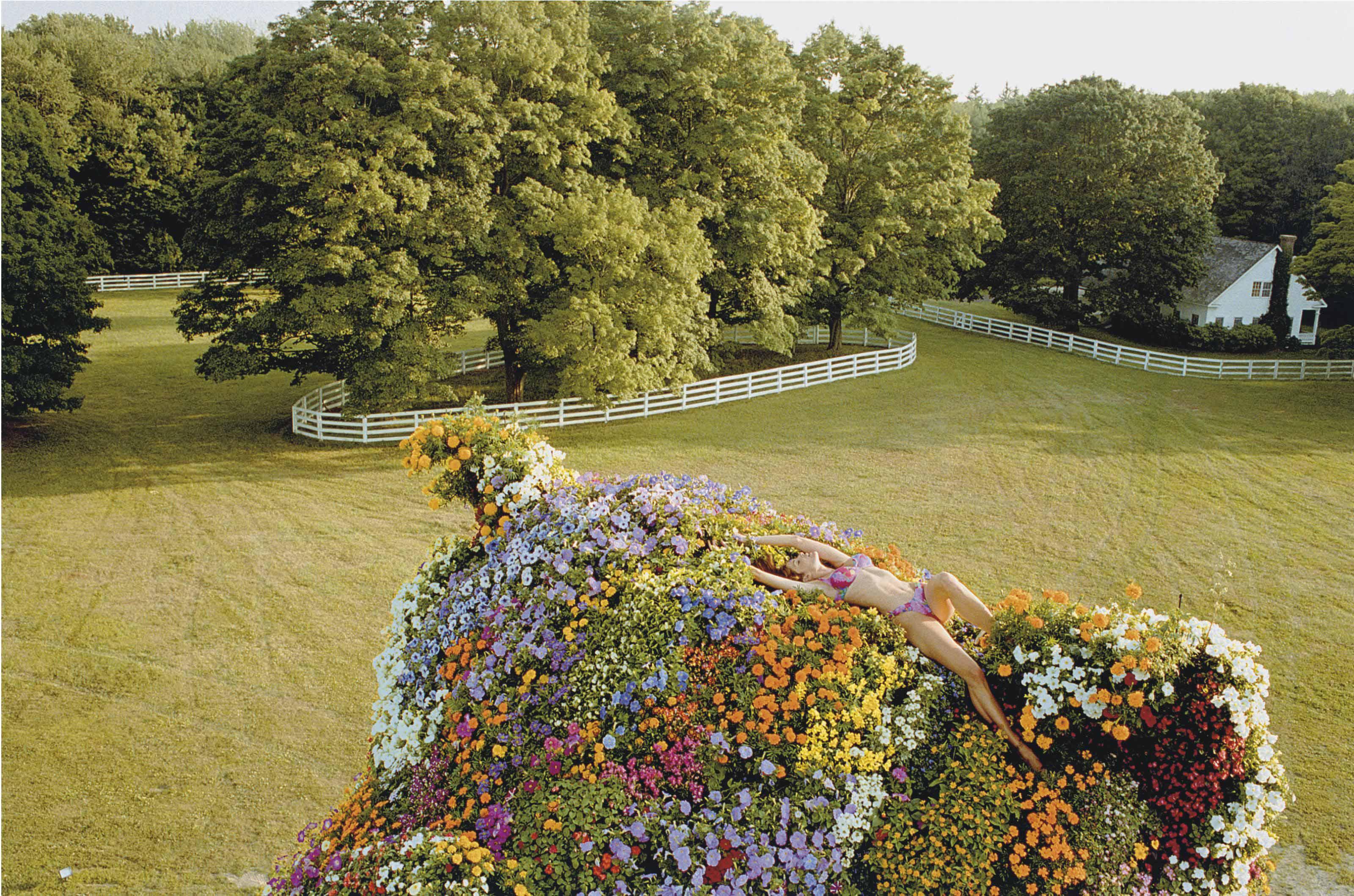 Juergen Teller - Stephanie Seymour reclining on Jeff Koons\'s \'Puppy\', 2002