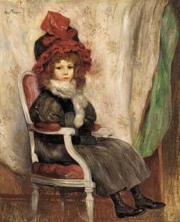 Jules-Abel Faivre - A young girl seated, wearing an elaborate red hat