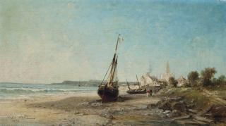 Jules Achille Nöel - Low tide at Tréport