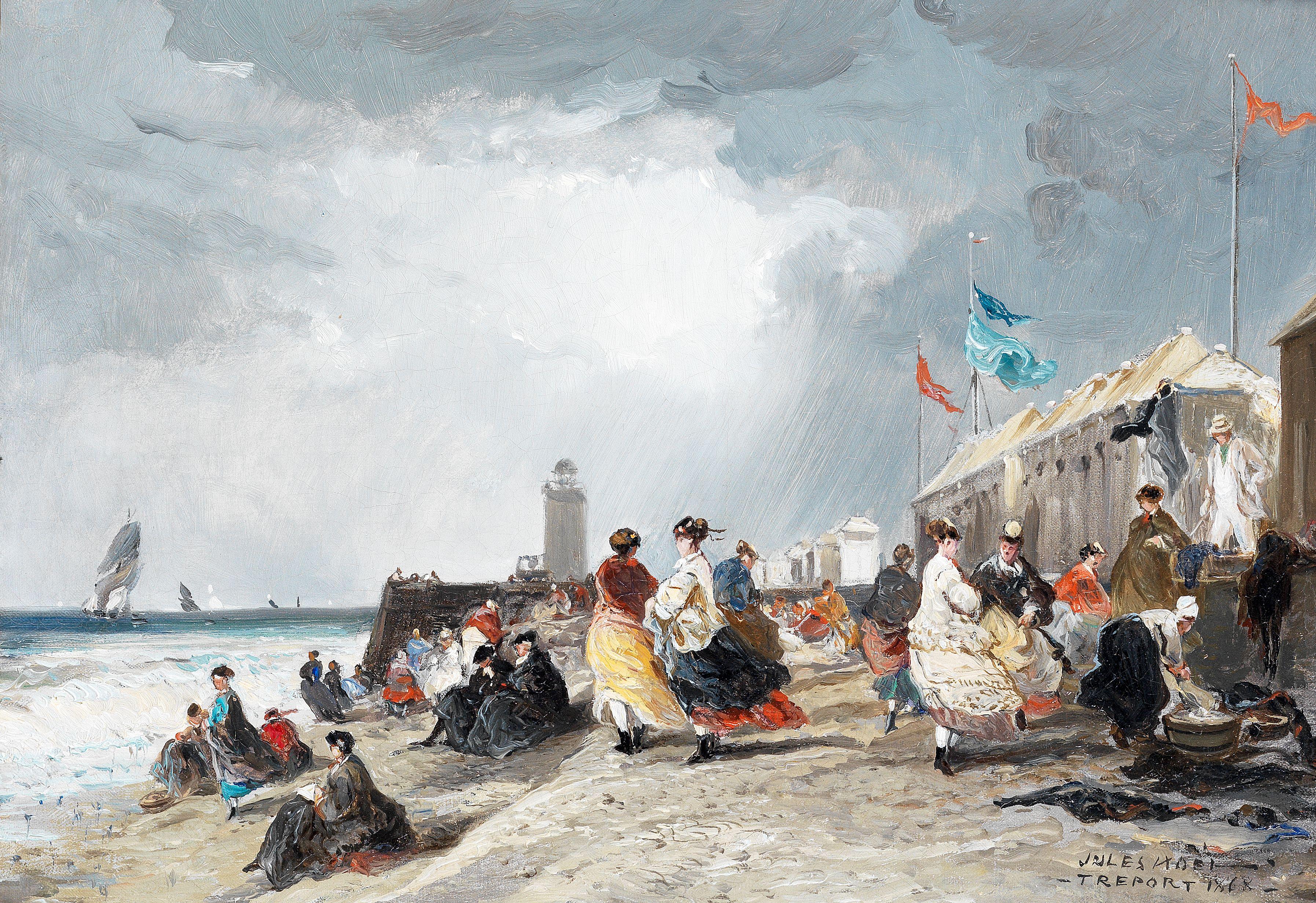 Jules Achille Noel - Avant le coup de vent au Tréport