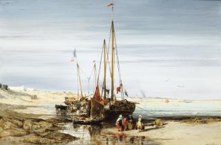 Jules-Achille Noël - Retour De Pêchejules-Achille Noël ; Coming Back From Fishing ; Signed Lower Right ; Oil On Canvas
