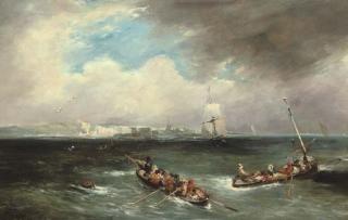 Jules Achille Noel - Rowing out from the shore