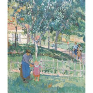 Jules Adler - Scène De Jardin En Étéjules Adler; Summer Garden Scene; Signed And Dated 1923 Or 1929 Lower Right; Oil On Canvas