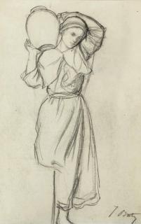 Jules-Adolphe-Aime-Louis Breton - Femme portant une jarre sur l\'épaule