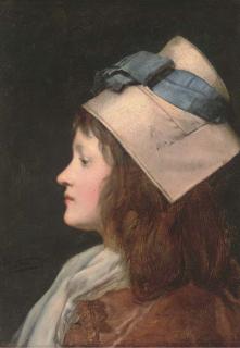 Jules Adolphe Goupil - Portrait of a young girl, in profile
