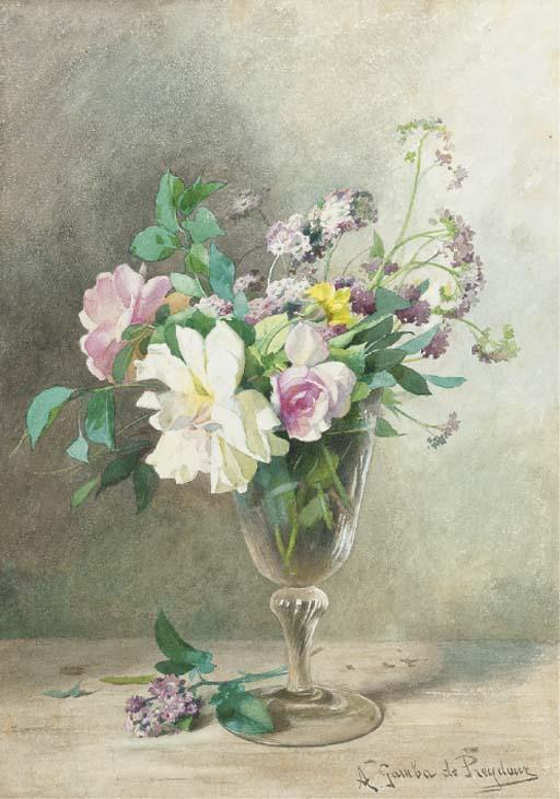 Jules-Alexandre Gamba de Preydour - Summer blooms in a glass