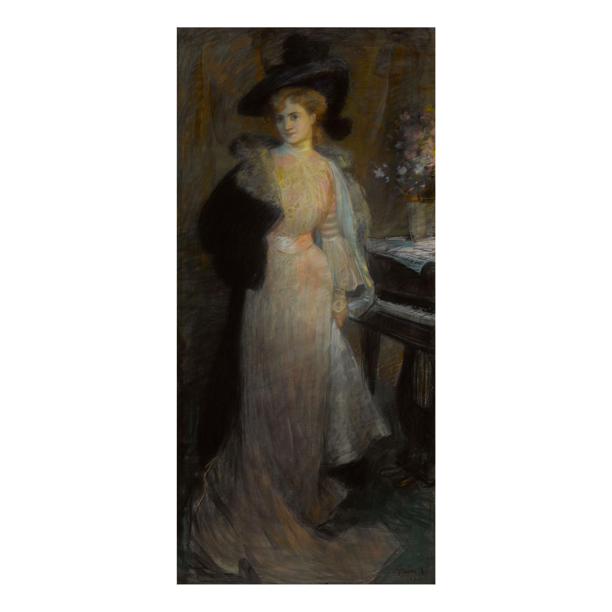 Jules-Alexandre Grün - Portrait Of An Elegant Lady