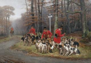 Jules-Bertrand Gélibert - Ecoutant Les Chiens D\'Attaquejules-Bertrand Gélibert ; Listening To The Hounds Throwing Off ; Signed Lower Left 1885 ; Oil On Canvas