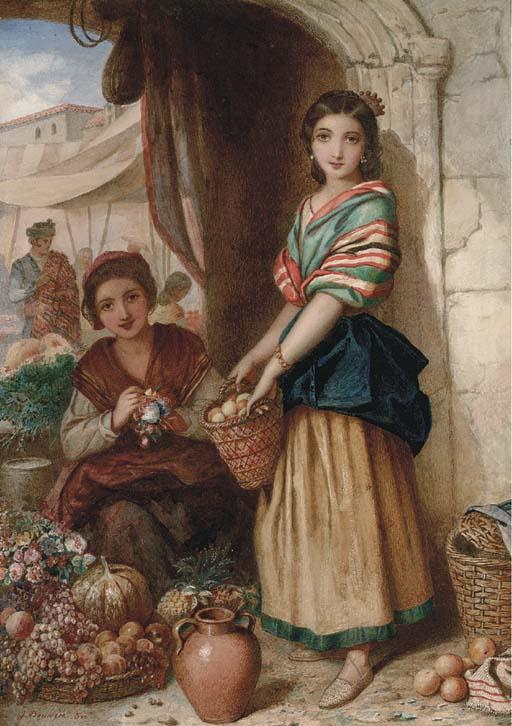 Jules Bouvier - Spanish girls at a market