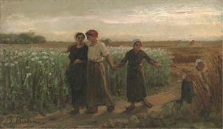Jules Breton - Dans Les Oeillettes, Le Soir