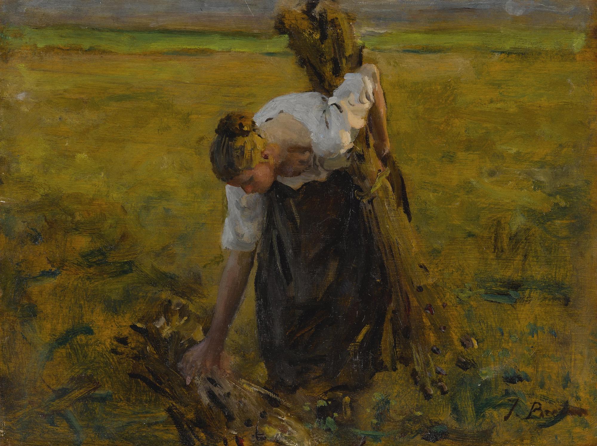 Jules Breton - French Glaneuse D\'Oeillettes