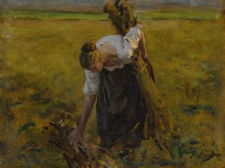 Jules Breton - French Glaneuse D\'Oeillettes