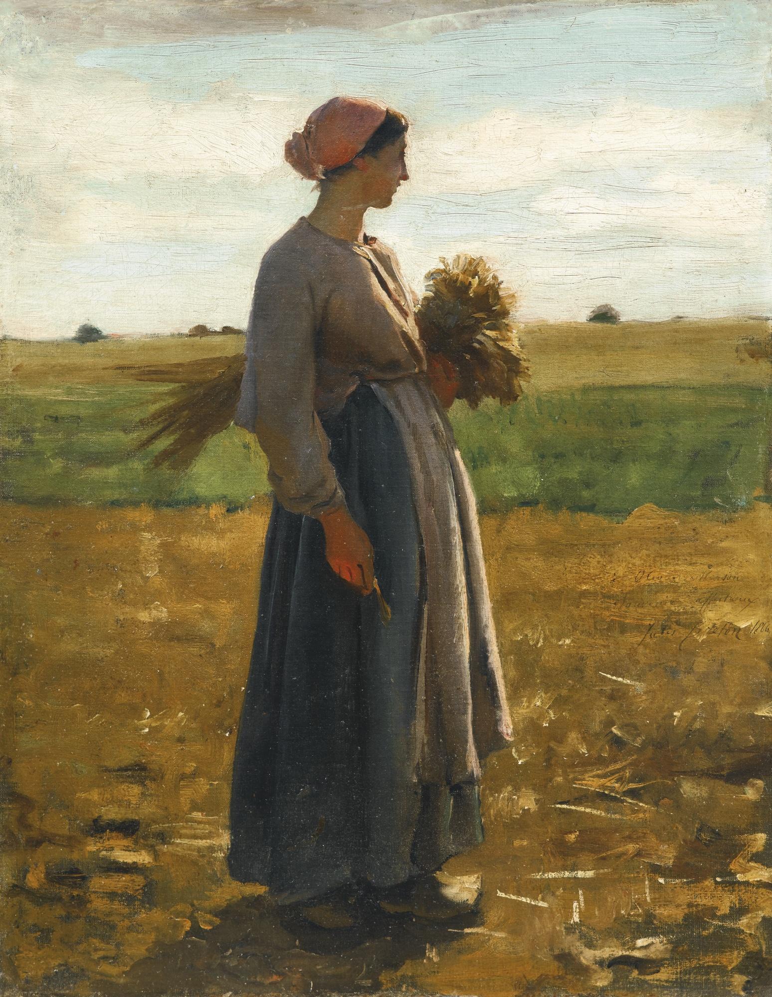 Jules Breton - French jeune Femme Dans Les Champs